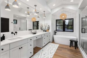 White bathroom cabinet renovations